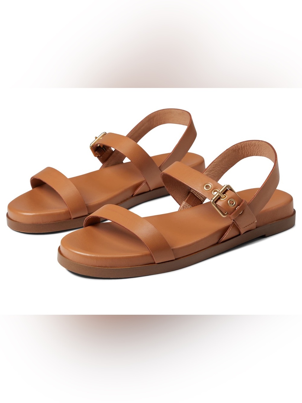 Madewell Women's Tan Leather Ankle-Strap Sandals